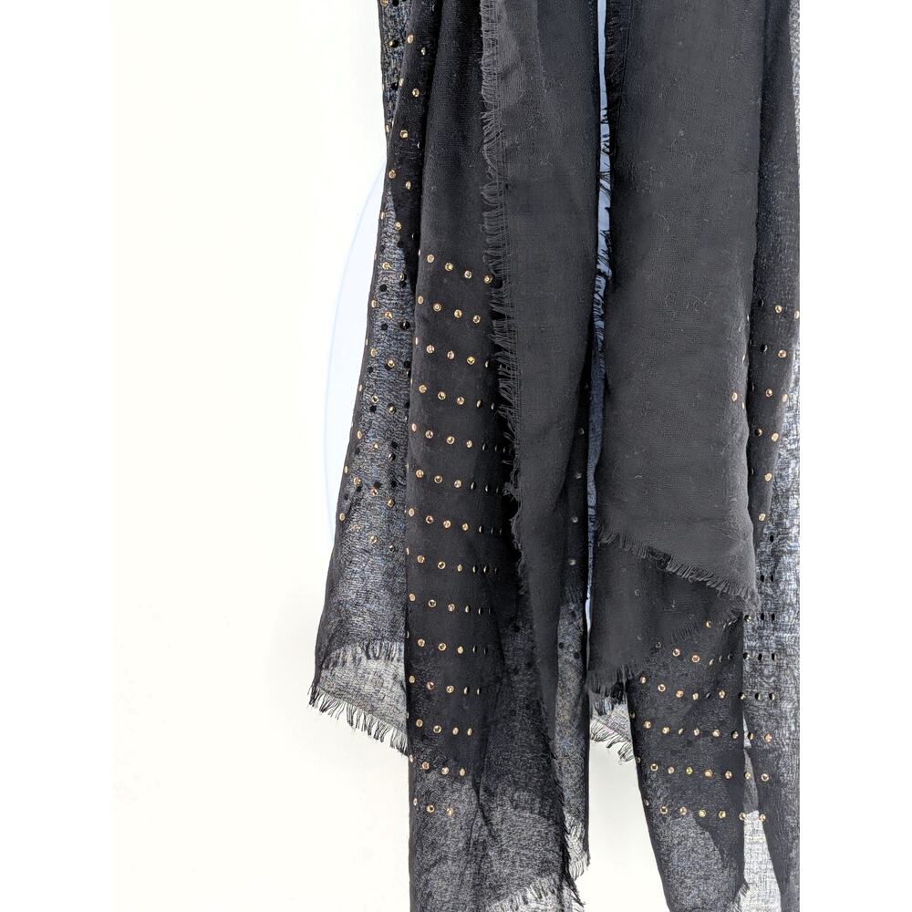 Lulla Collection By Bindya Black Studded Scarf - Picture 5 of 11